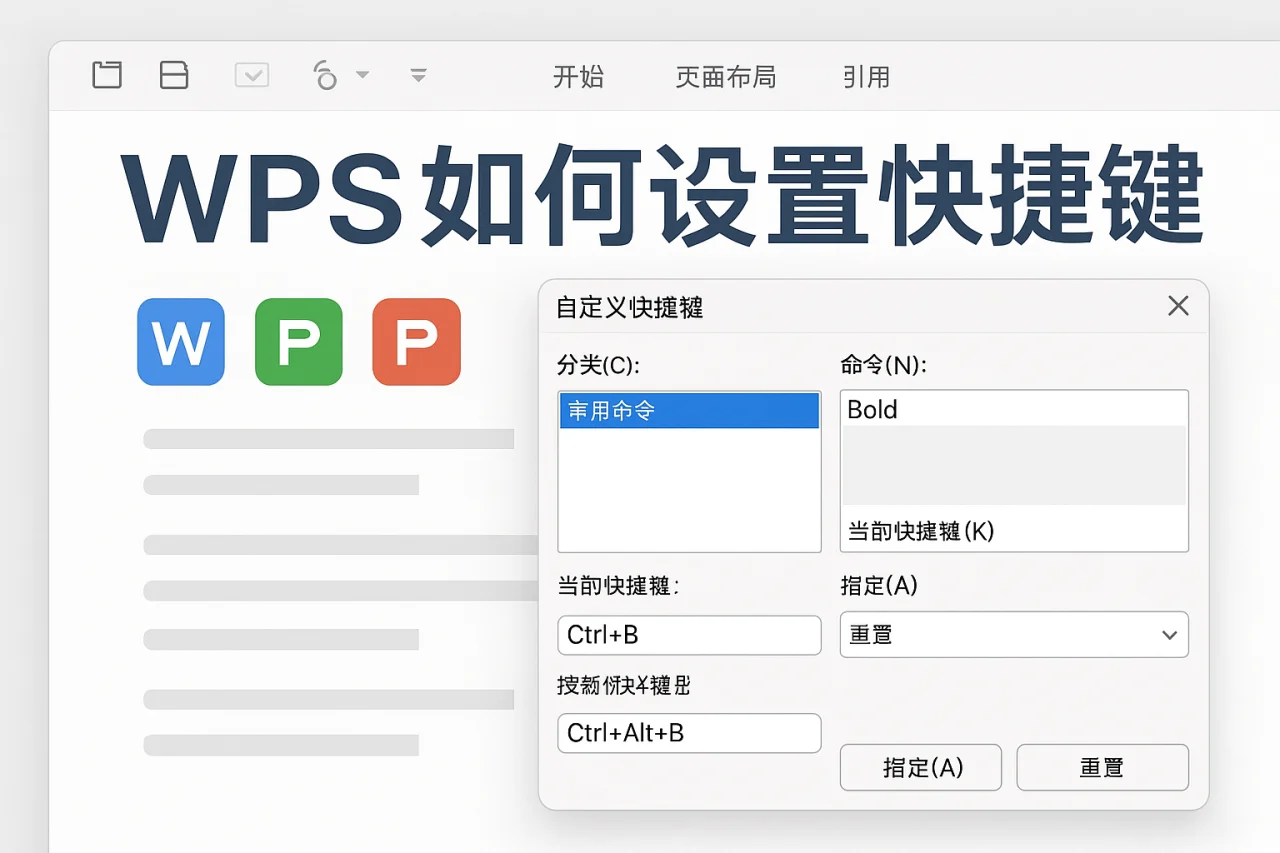 WPS如何设置快捷键