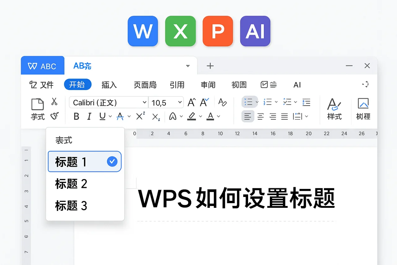 WPS如何设置标题