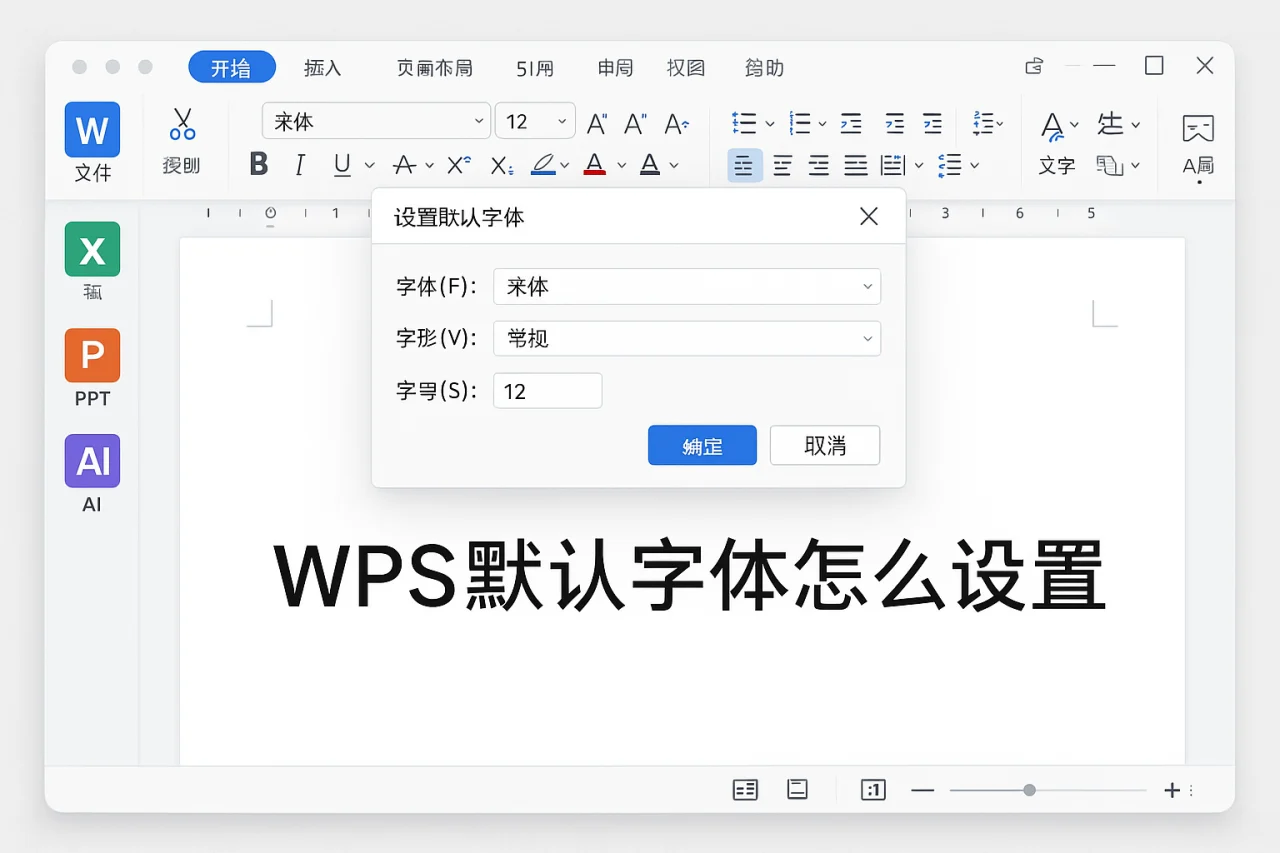 WPS默认字体怎么设置