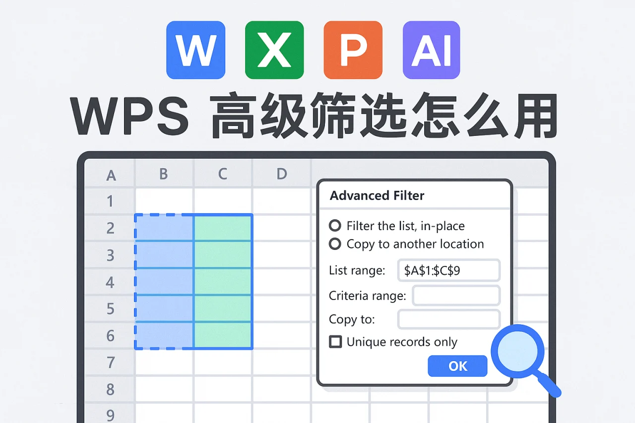Wps高级筛选怎么用