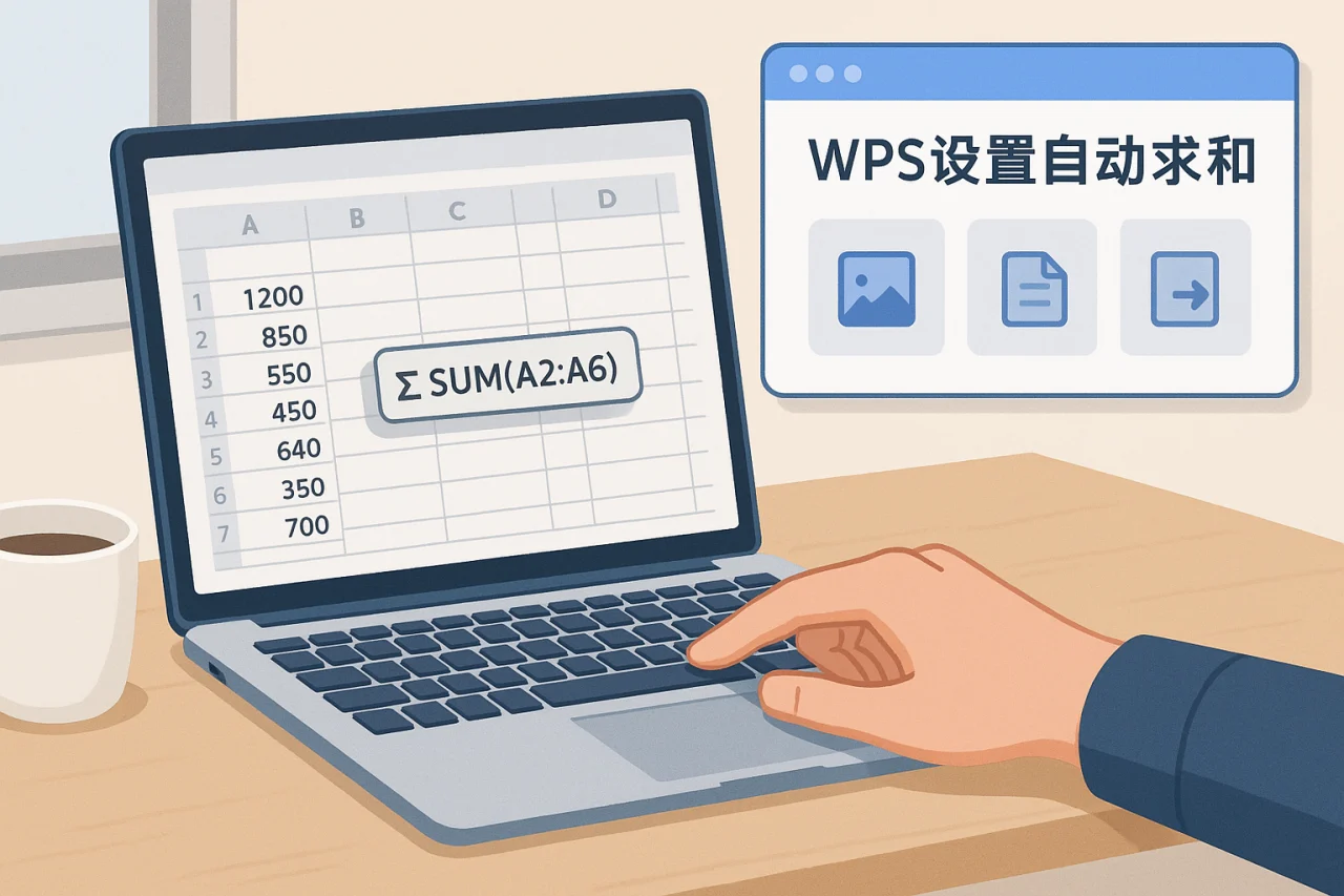 WPS设置自动求和