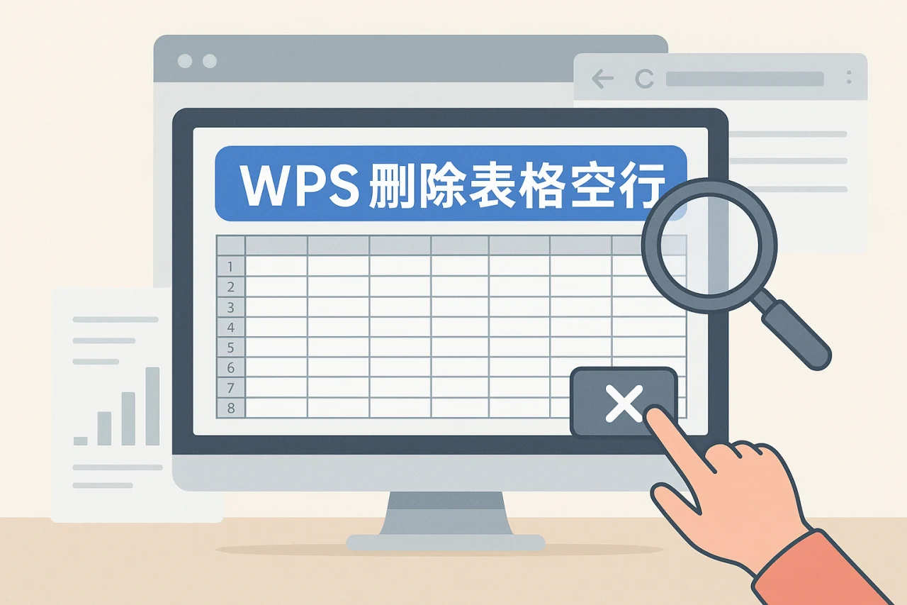 WPS删除表格空行