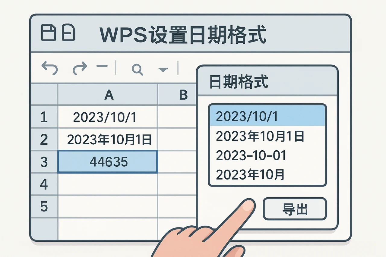 WPS设置日期格式