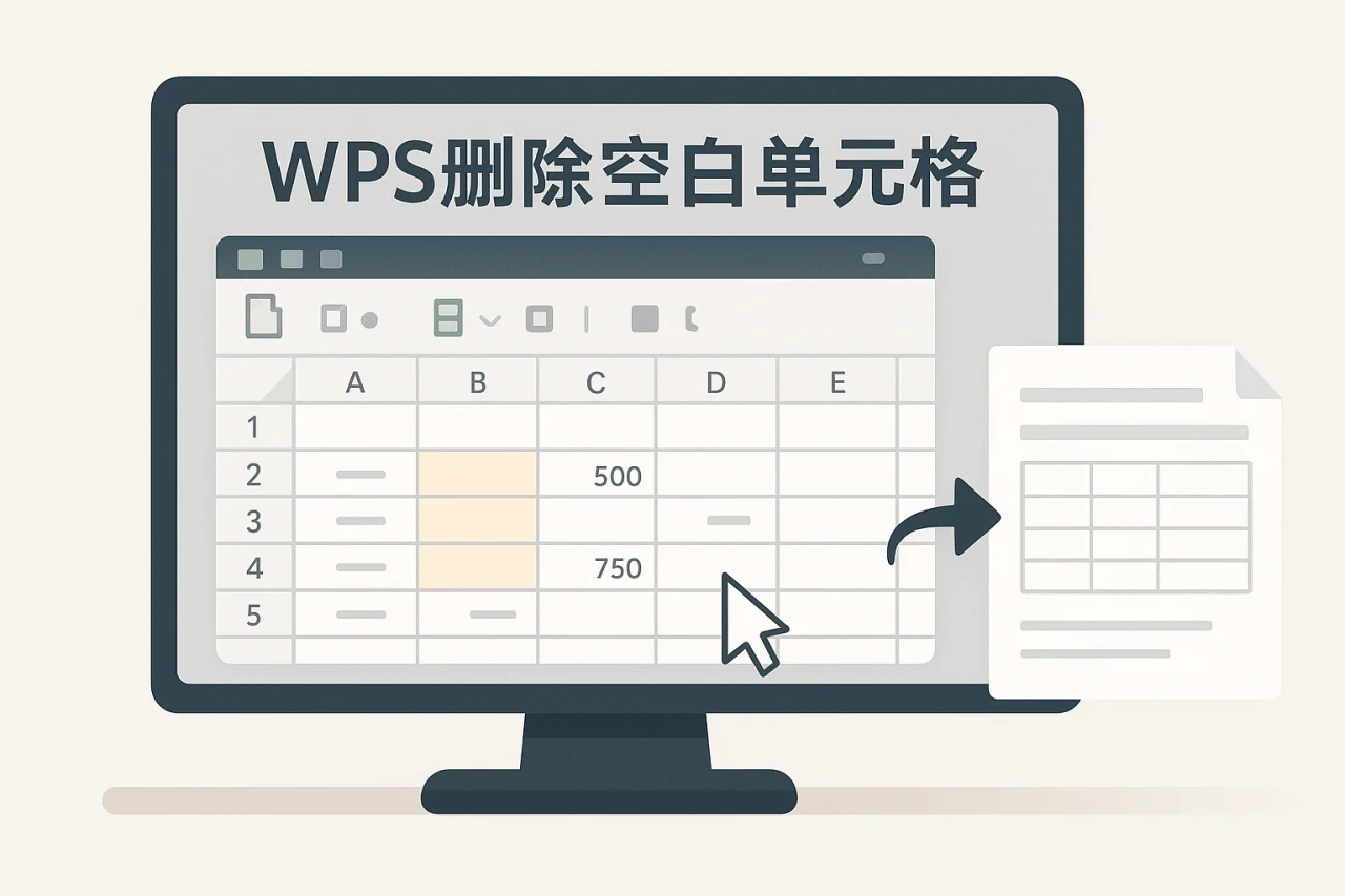 WPS删除空白单元格