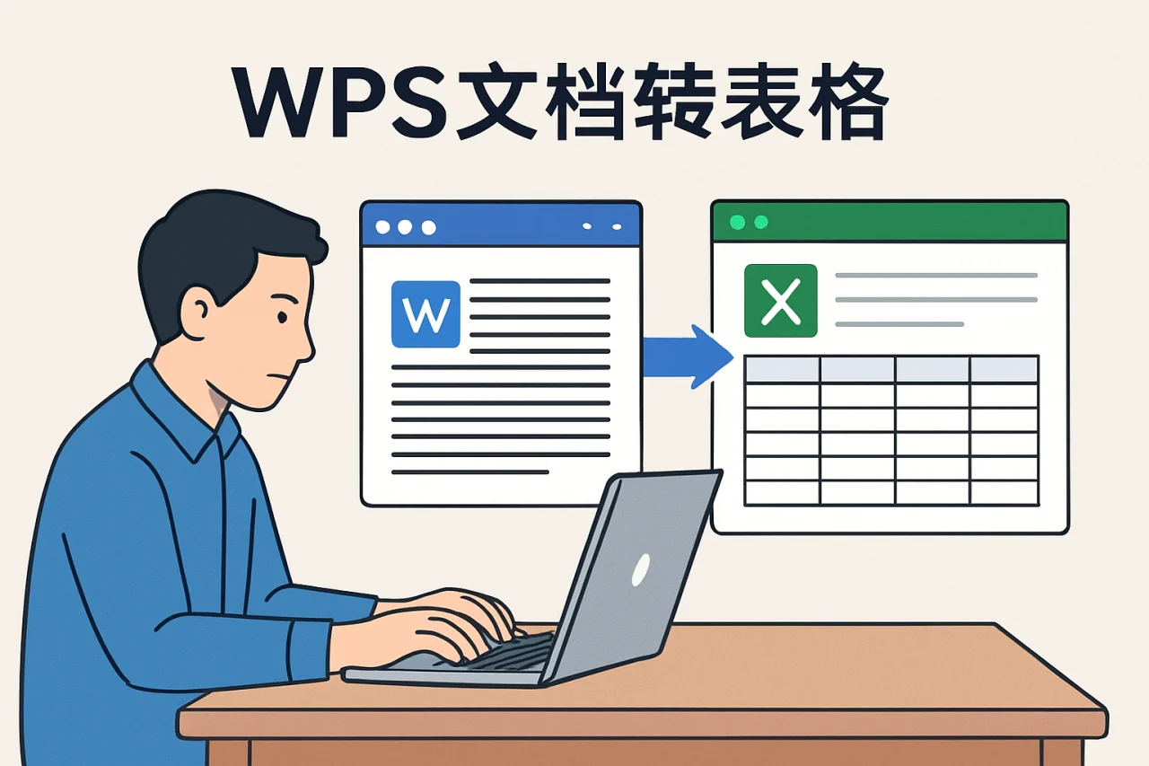 WPS文档转表格