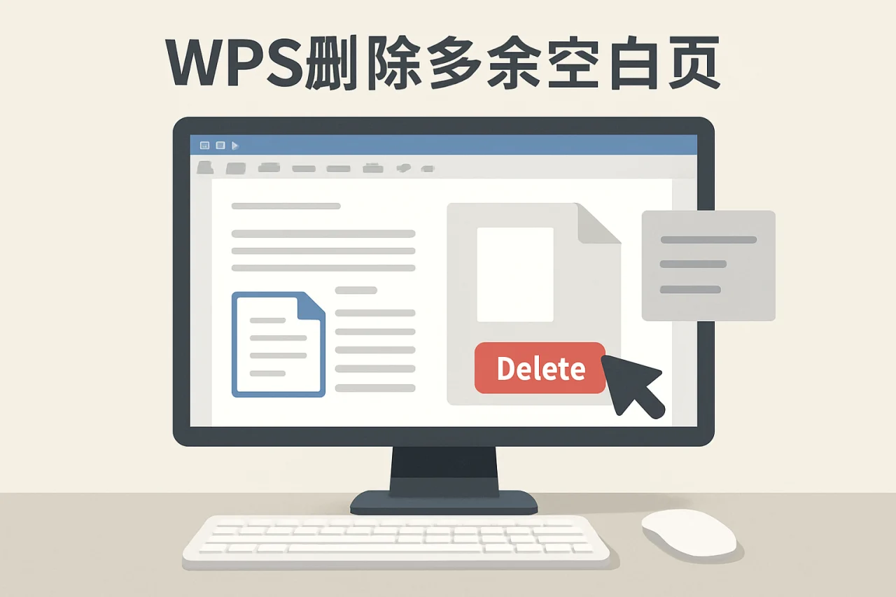 WPS删除多余空白页