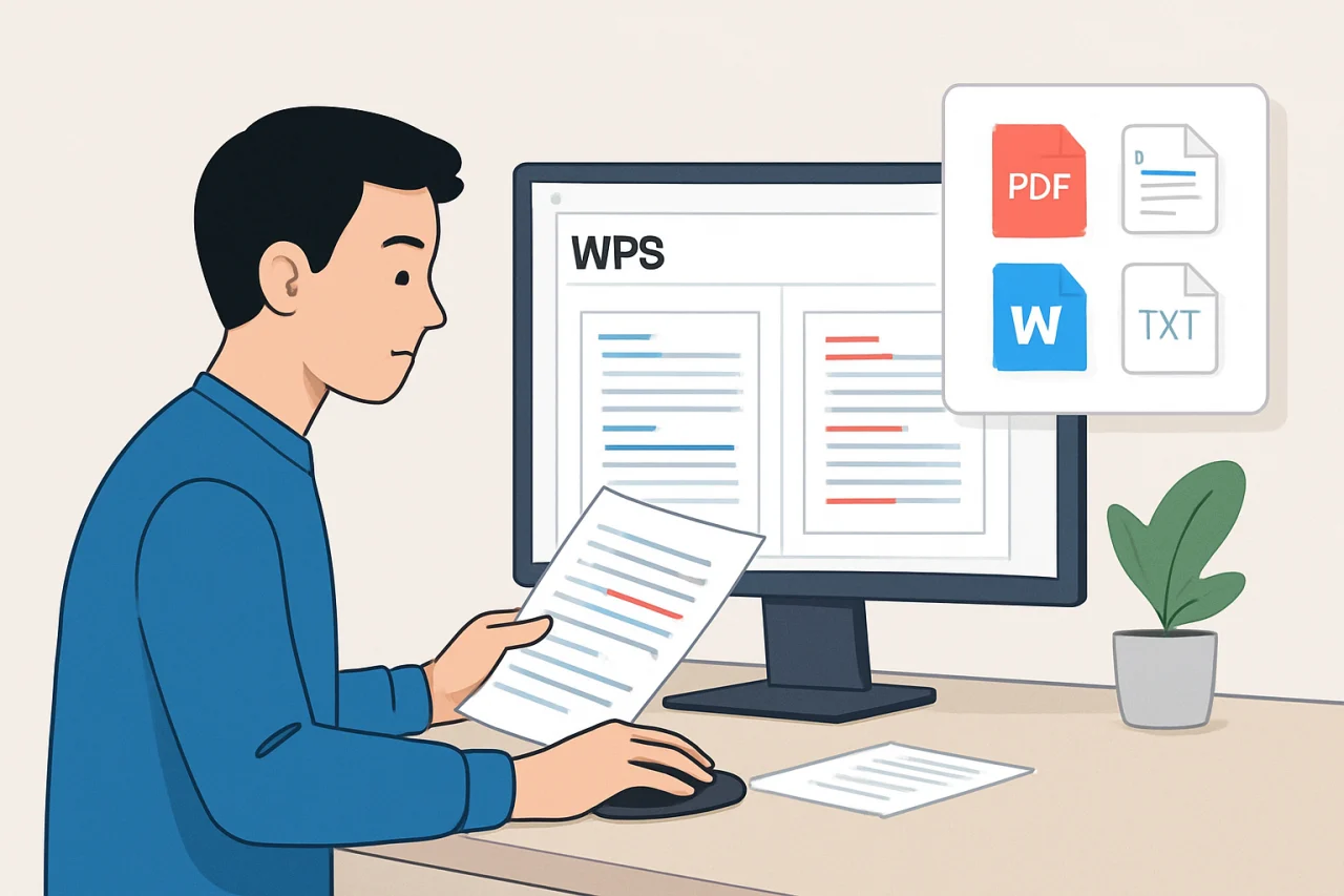 WPS对比文档的内容