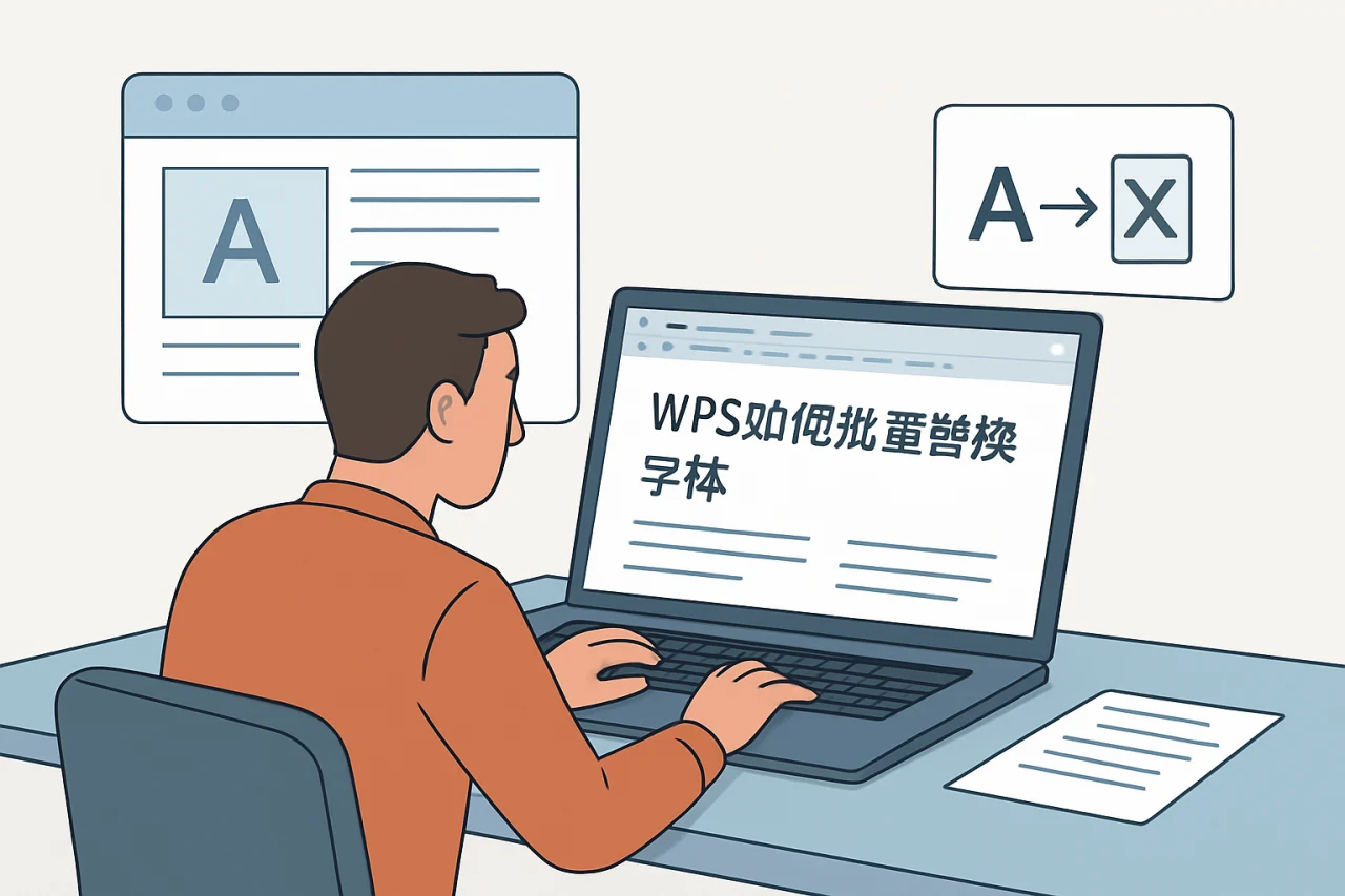 WPS如何批量替换字体