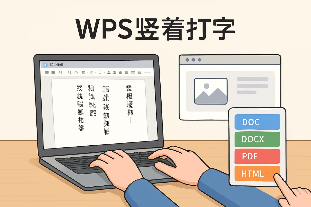 WPS竖着打字