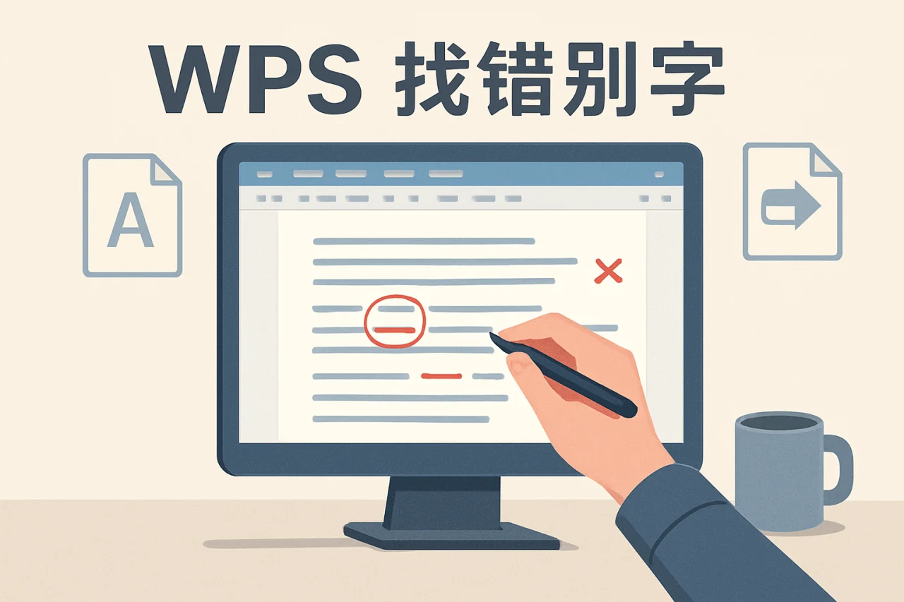 WPS找错别字