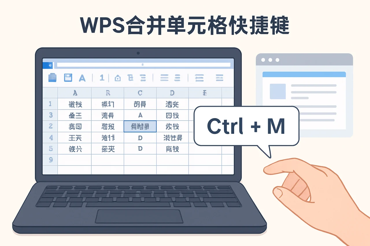 wps合并单元格快捷键