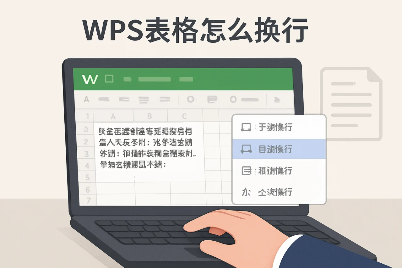 wps表格怎么换行