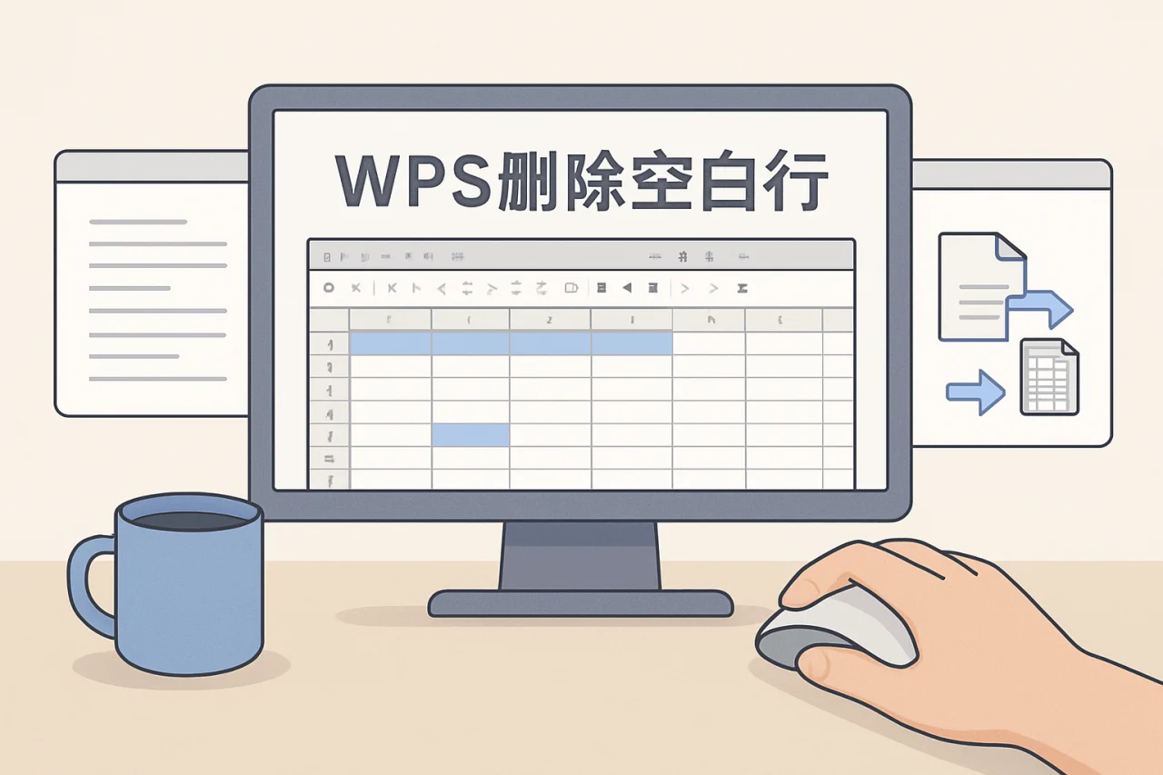 wps删除空白行