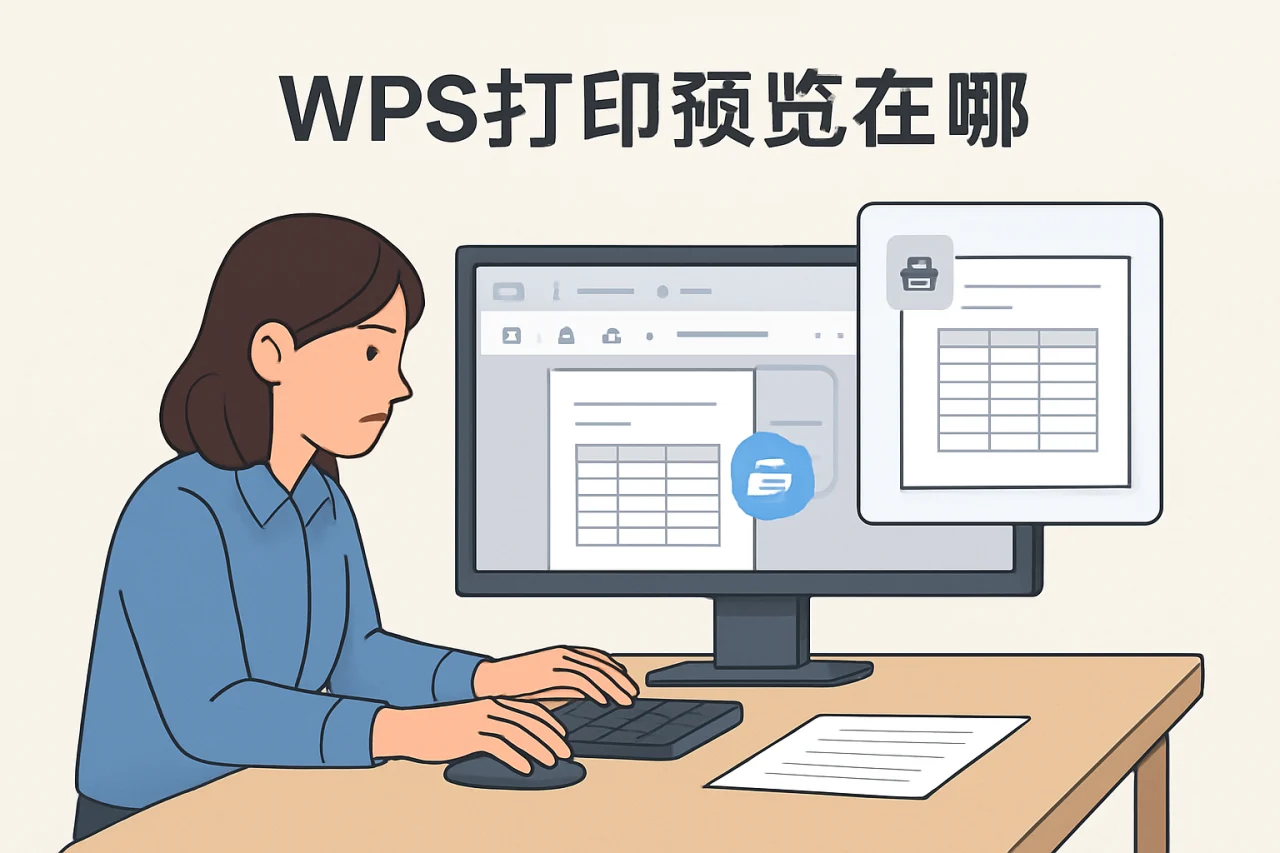 wps打印预览在哪