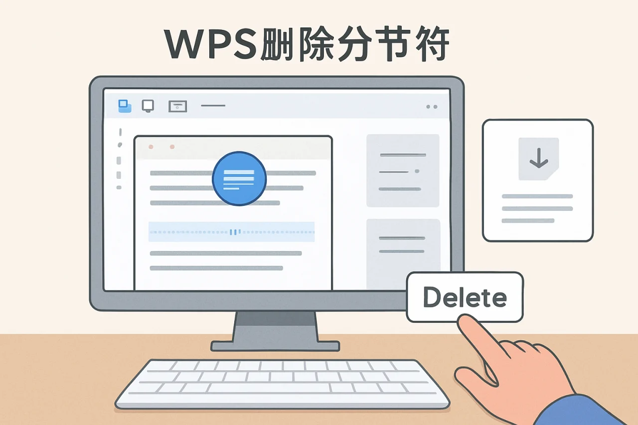 wps删除分节符