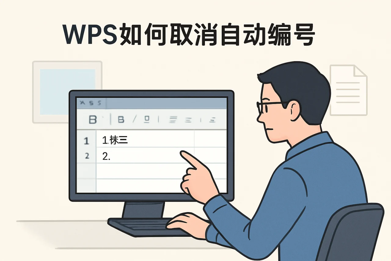 wps如何取消自动编号